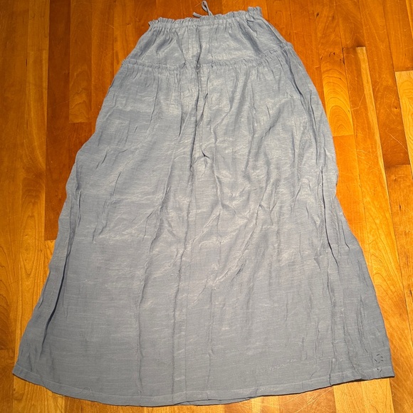 Bobeau Ruffle Edge Dusty Blue Maxi Skirt - Picture 8 of 8